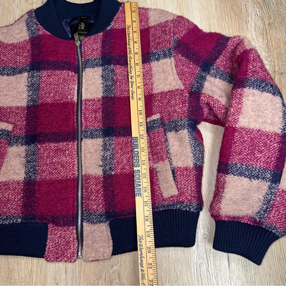 House Of Harlow 1960 Women's Med Plaid Wool Blend Quilted Lined Bomber Jacket - Picture 8 of 11